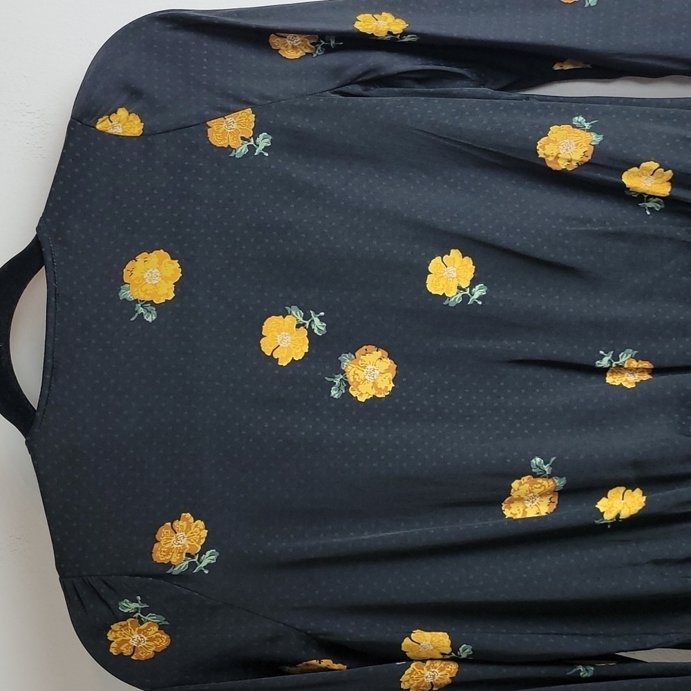 Madewell bubble sleeve wrap top in floating florets Sz XS - Picture 9 of 13